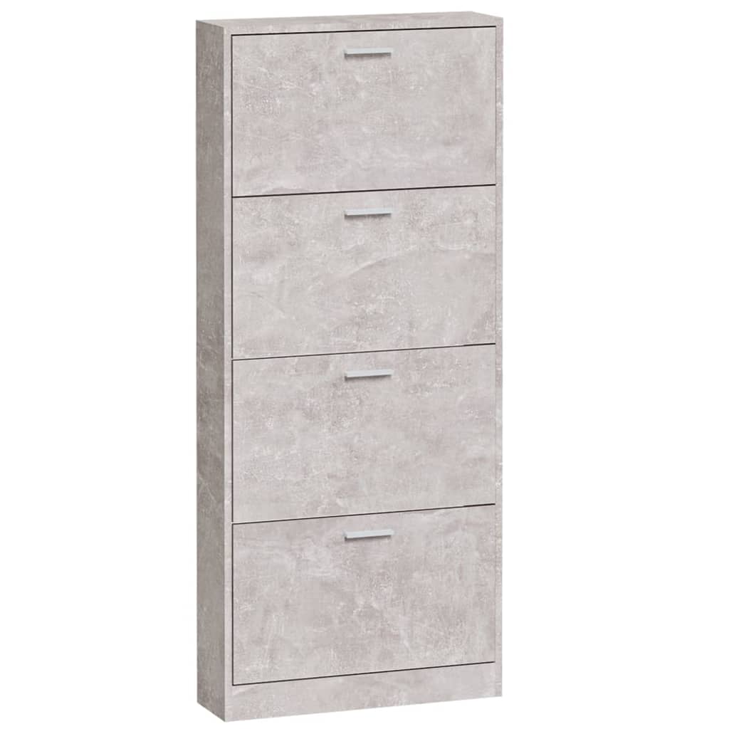 Armoire à chaussures Gris béton 59x17x150 cm Bois d'ingénierie - XIOS