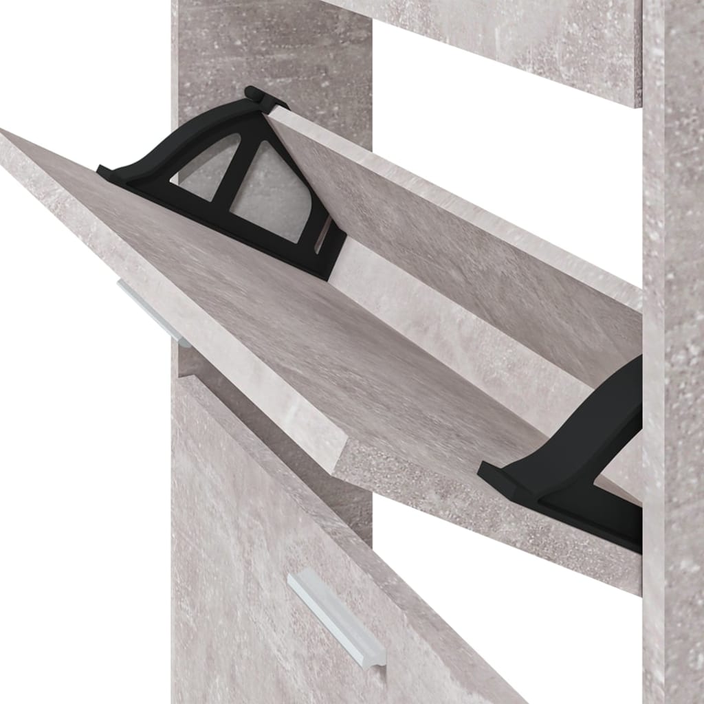 Armoire à chaussures Gris béton 59x17x150 cm Bois d'ingénierie - XIOS