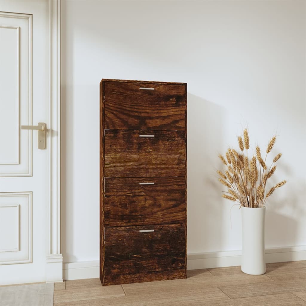 Armoire à chaussures Chêne fumé 59x17x150 cm Bois d'ingénierie - XIOS