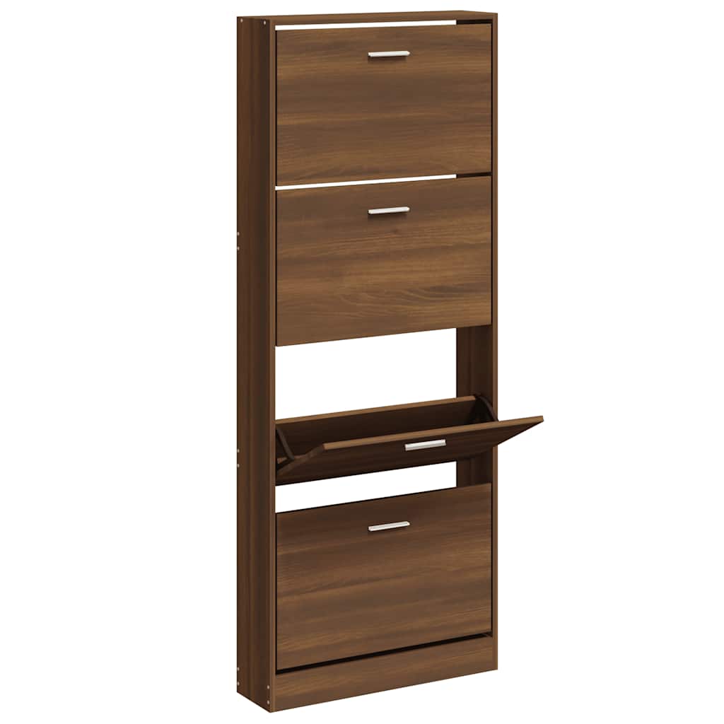 Armoire à chaussures Chêne marron 59x17x150cm Bois d'ingénierie - XIOS