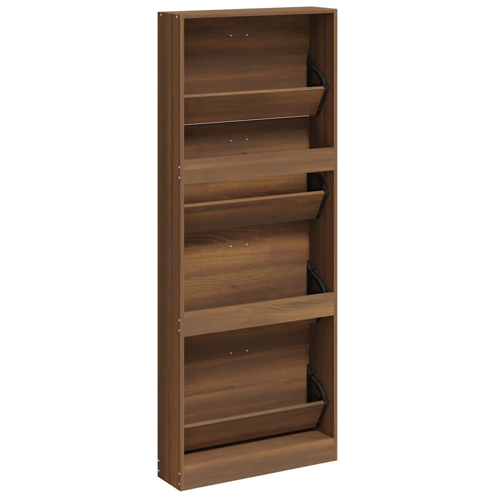 Armoire à chaussures Chêne marron 59x17x150cm Bois d'ingénierie - XIOS