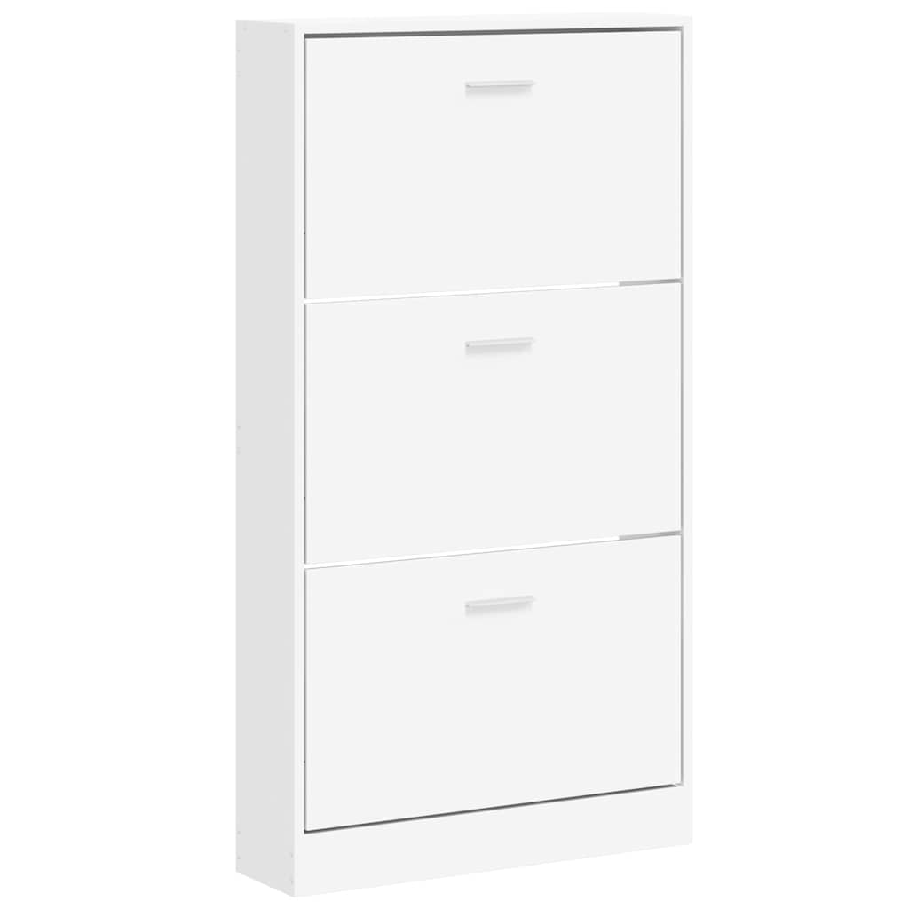 Meuble à chaussures Blanc 59x17x108 cm Bois d'ingénierie - XIOS