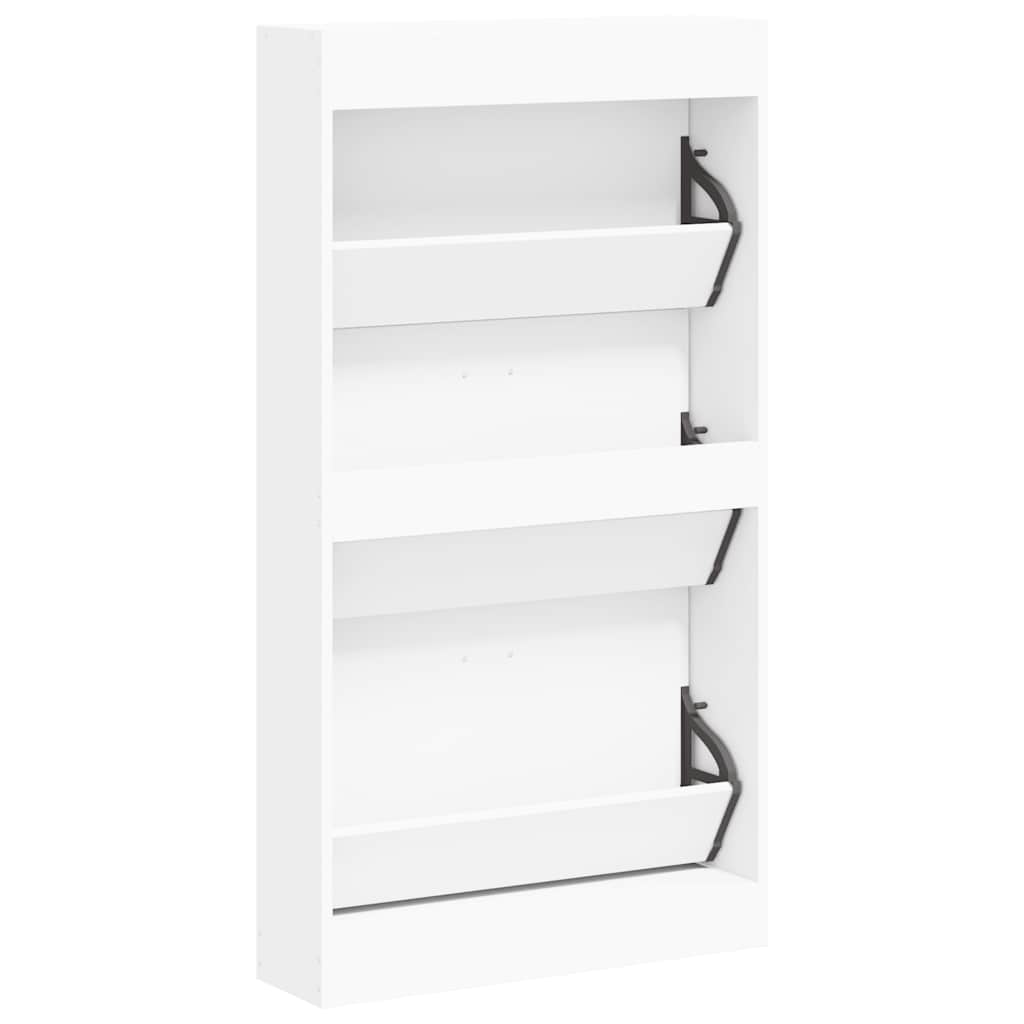 Meuble à chaussures Blanc 59x17x108 cm Bois d'ingénierie - XIOS