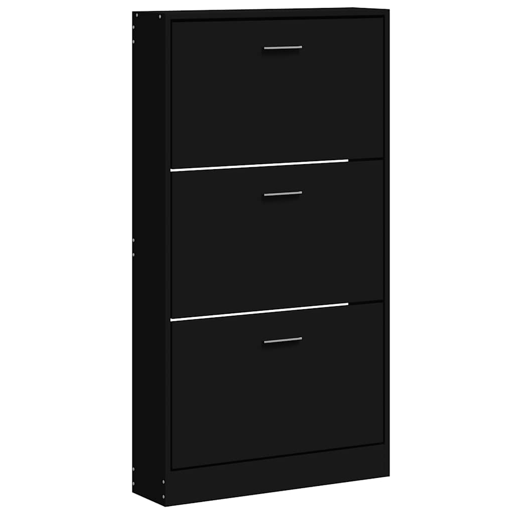 Armoire à chaussures Noir 59x17x108 cm Bois d'ingénierie - XIOS