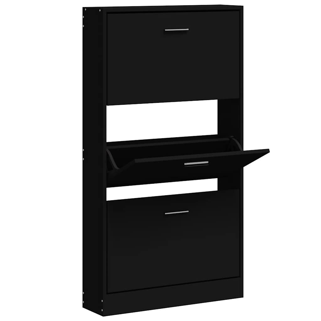 Armoire à chaussures Noir 59x17x108 cm Bois d'ingénierie - XIOS