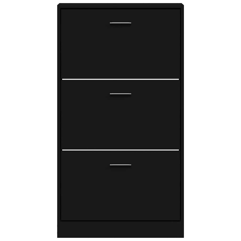 Armoire à chaussures Noir 59x17x108 cm Bois d'ingénierie - XIOS
