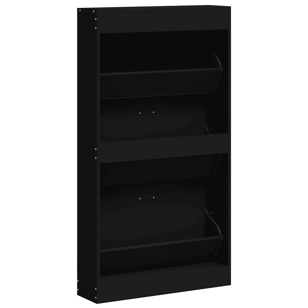 Armoire à chaussures Noir 59x17x108 cm Bois d'ingénierie - XIOS