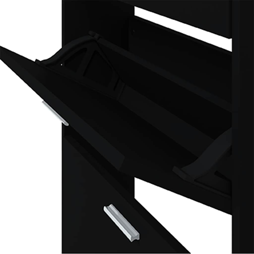 Armoire à chaussures Noir 59x17x108 cm Bois d'ingénierie - XIOS