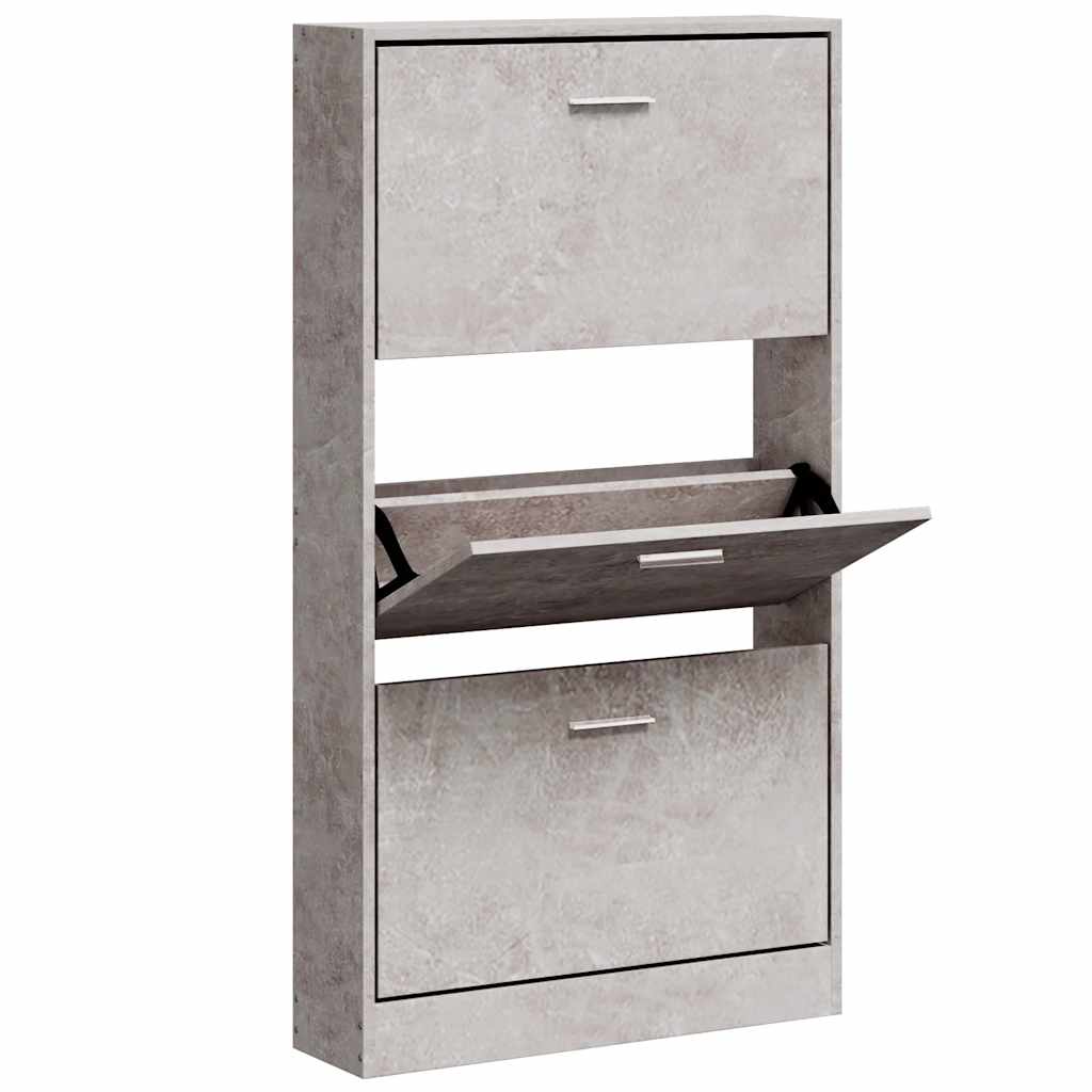 Armoire à chaussures Gris béton 59x17x108 cm Bois d'ingénierie - XIOS