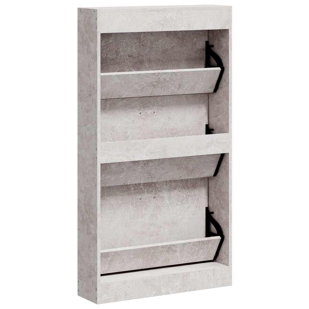 Armoire à chaussures Gris béton 59x17x108 cm Bois d'ingénierie - XIOS