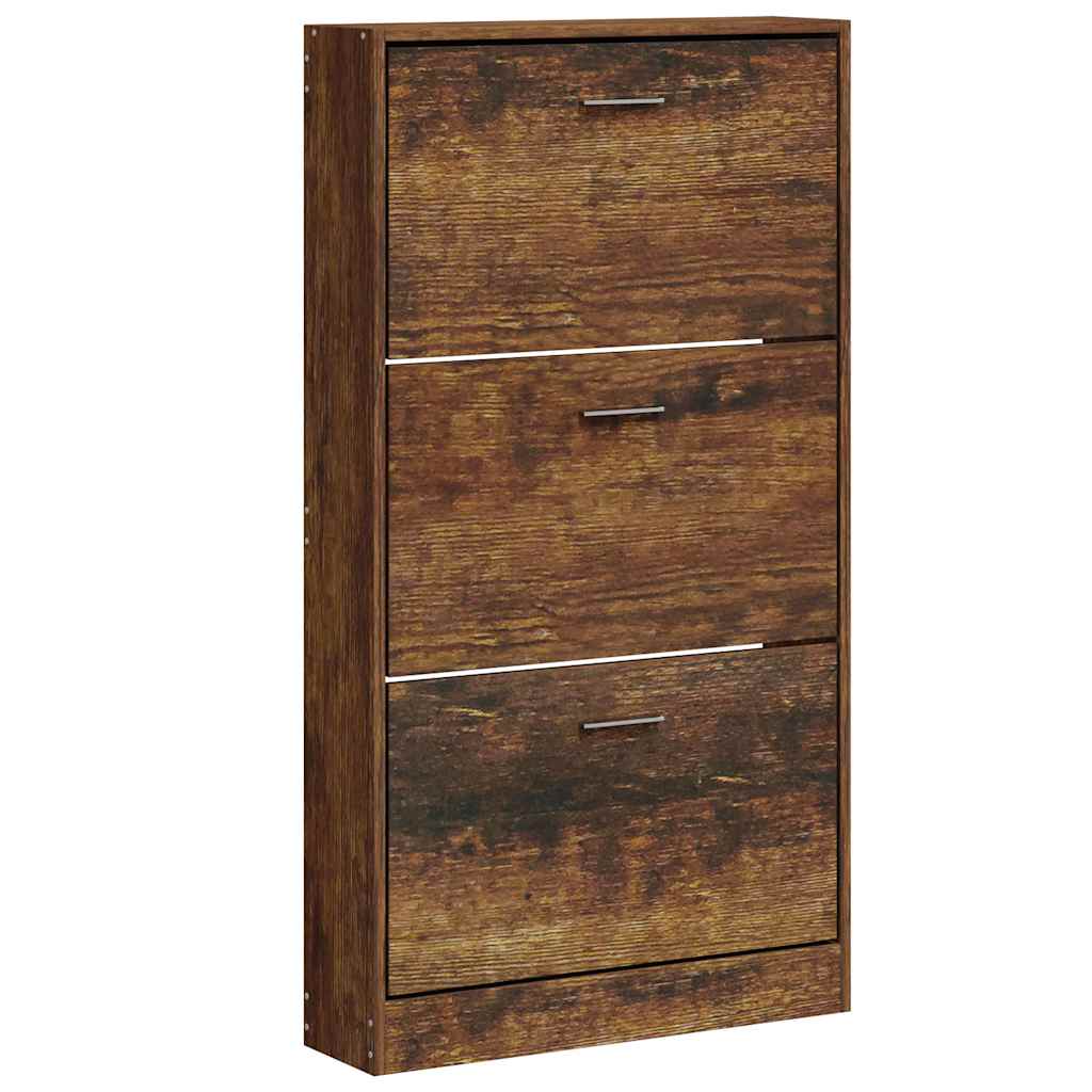 Armoire à chaussures Chêne fumé 59x17x108 cm Bois d'ingénierie - XIOS