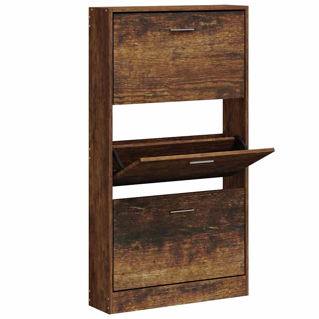 Armoire à chaussures Chêne fumé 59x17x108 cm Bois d'ingénierie - XIOS