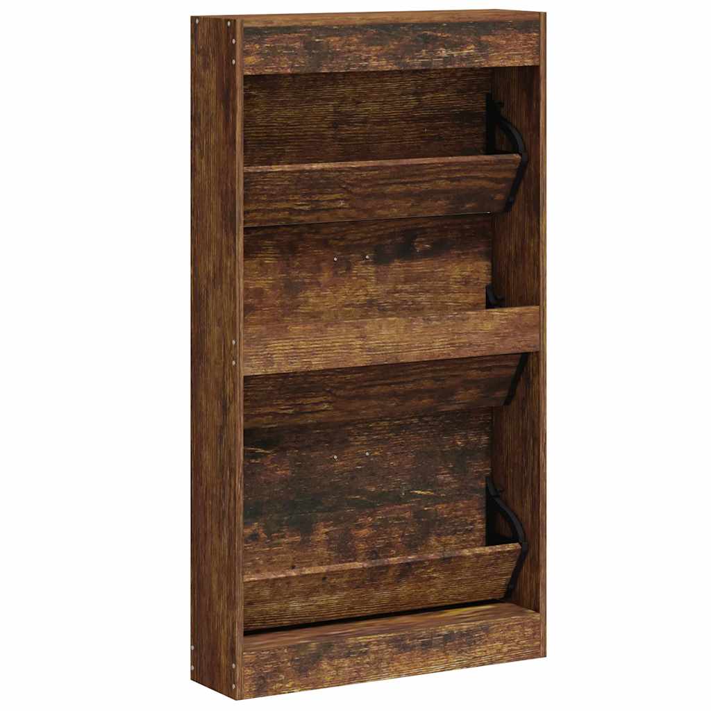 Armoire à chaussures Chêne fumé 59x17x108 cm Bois d'ingénierie - XIOS