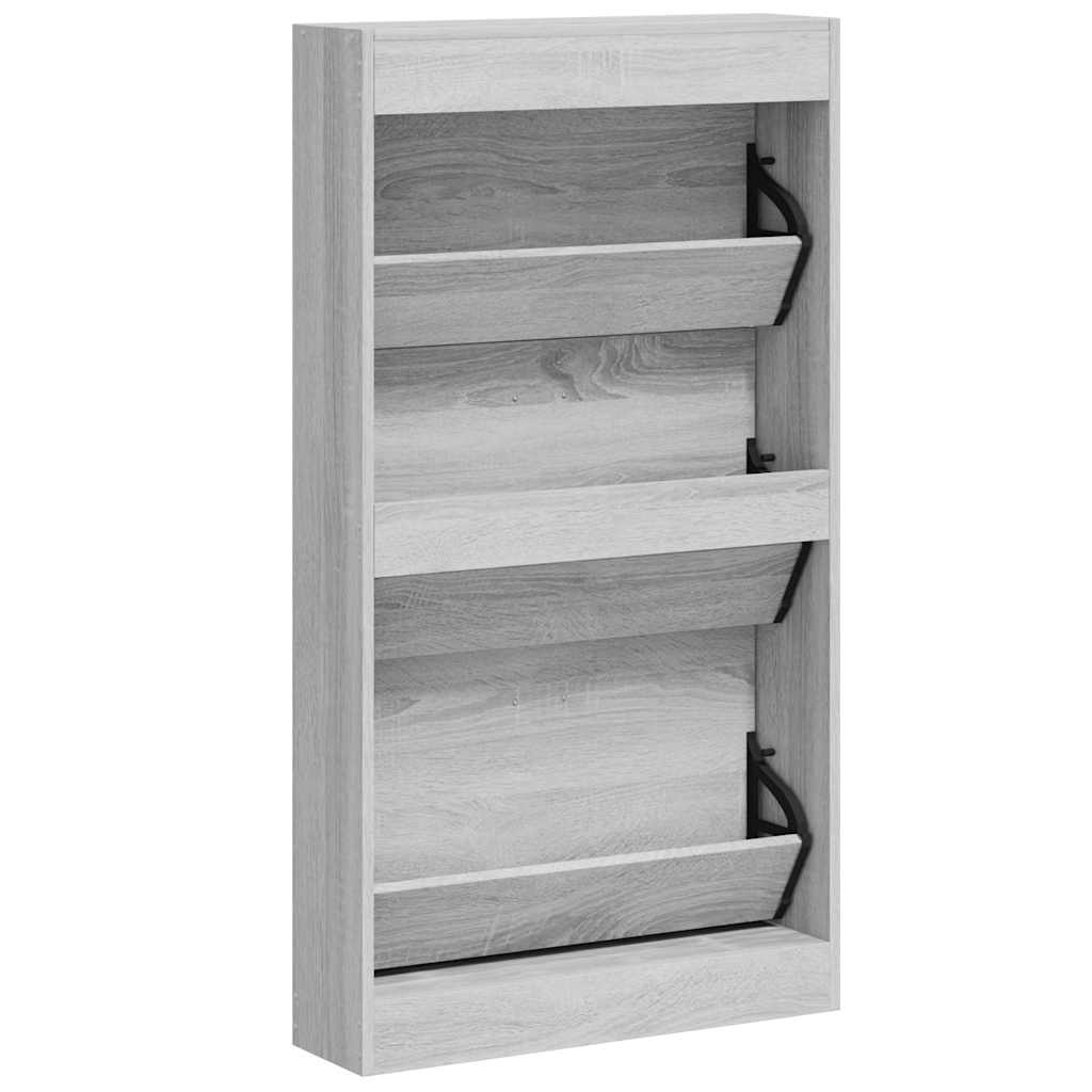 Armoire à chaussures Sonoma gris 59x17x108 cm Bois d'ingénierie - XIOS