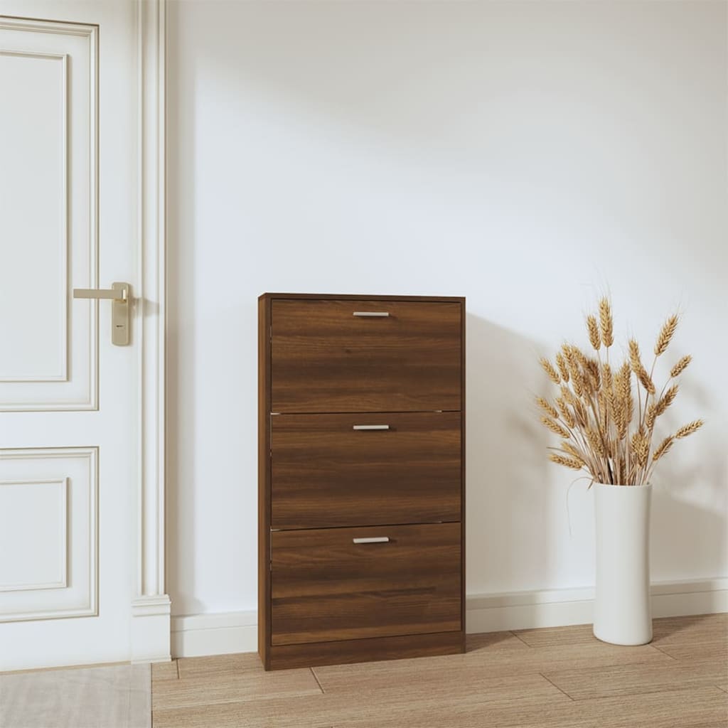 Armoire à chaussures Chêne marron 59x17x108cm Bois d'ingénierie - XIOS