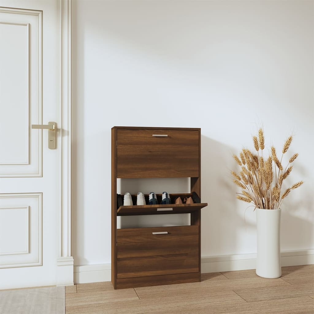 Armoire à chaussures Chêne marron 59x17x108cm Bois d'ingénierie - XIOS
