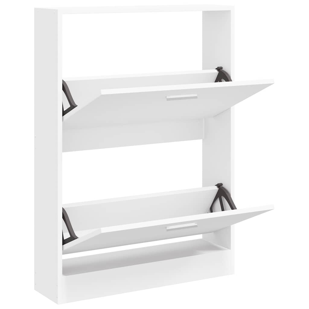 Meuble à chaussures Blanc 59x17x81 cm Bois d'ingénierie - XIOS