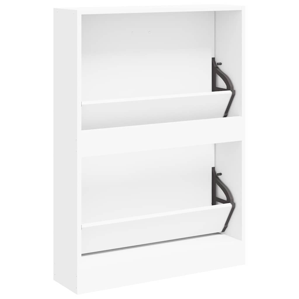 Meuble à chaussures Blanc 59x17x81 cm Bois d'ingénierie - XIOS