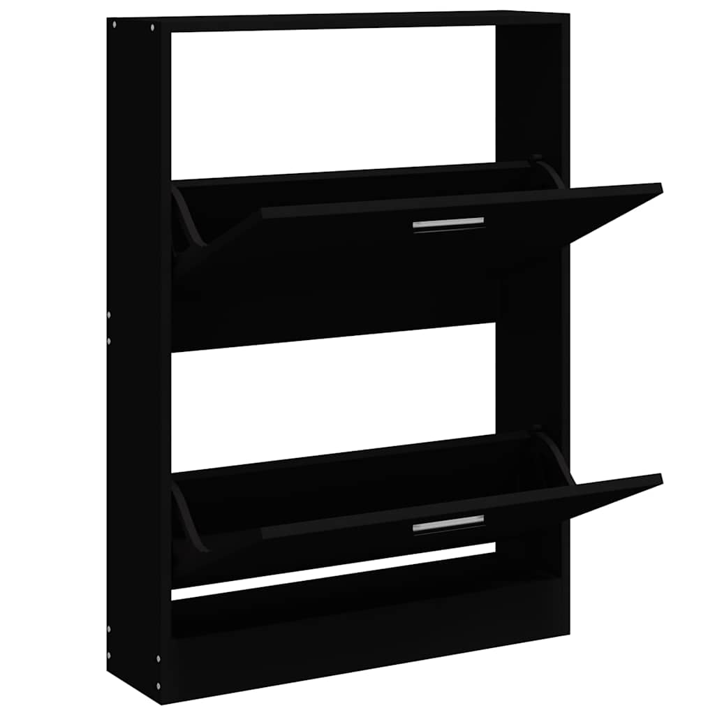 Armoire à chaussures Noir 59x17x81 cm Bois d'ingénierie - XIOS