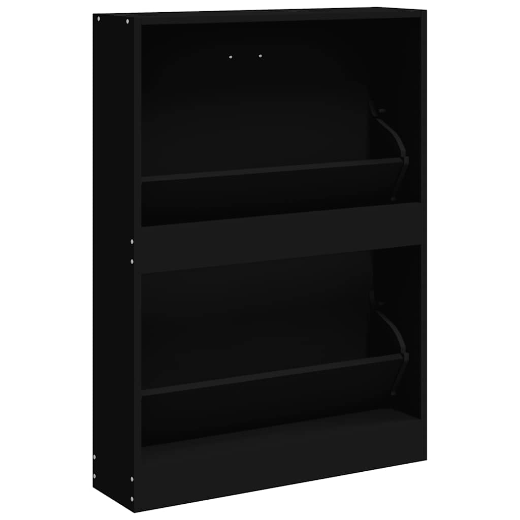 Armoire à chaussures Noir 59x17x81 cm Bois d'ingénierie - XIOS