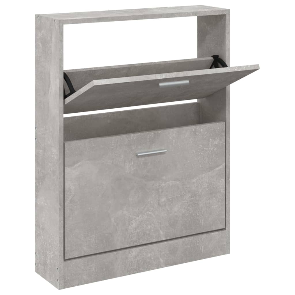 Armoire à chaussures Gris béton 59x17x81 cm Bois d'ingénierie - XIOS