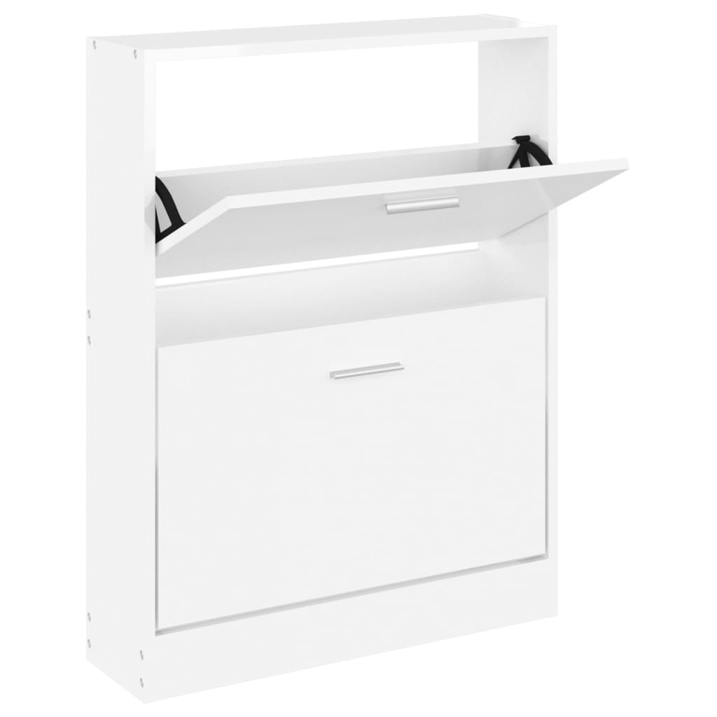 Armoire à chaussure Blanc brillant 59x17x81 cm Bois ingénierie - XIOS