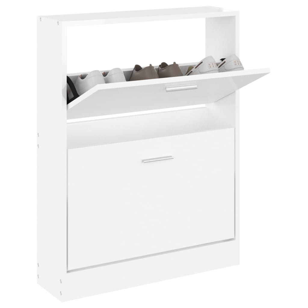 Armoire à chaussure Blanc brillant 59x17x81 cm Bois ingénierie - XIOS