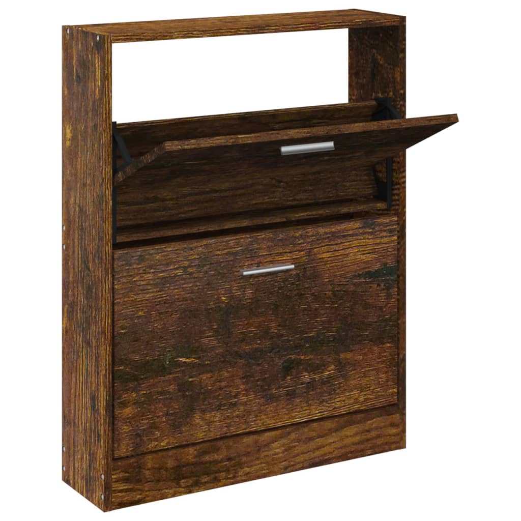 Armoire à chaussures Chêne fumé 59x17x81 cm Bois d'ingénierie - XIOS