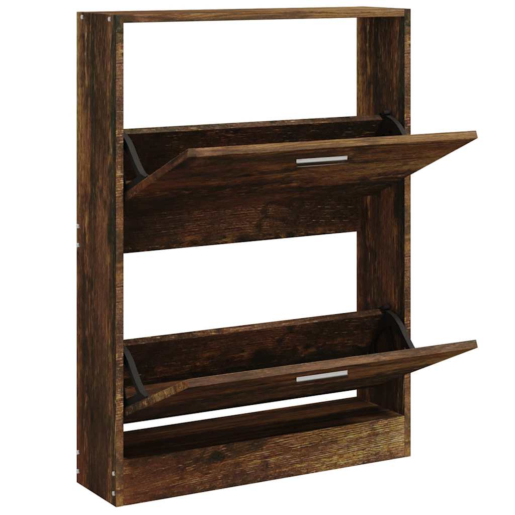 Armoire à chaussures Chêne fumé 59x17x81 cm Bois d'ingénierie - XIOS
