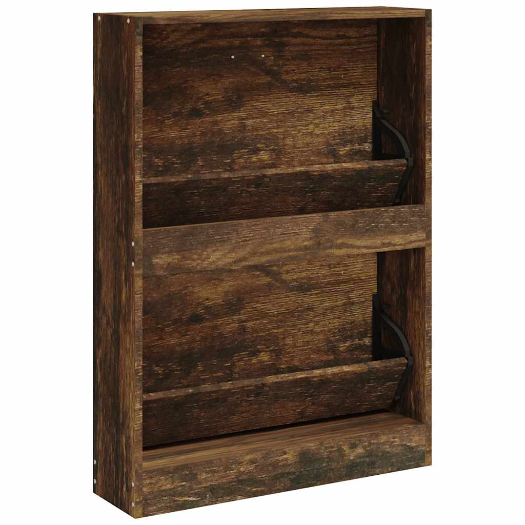 Armoire à chaussures Chêne fumé 59x17x81 cm Bois d'ingénierie - XIOS