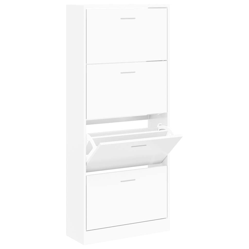 Armoire à chaussures Blanc 63x24x147 cm Bois d'ingénierie - XIOS