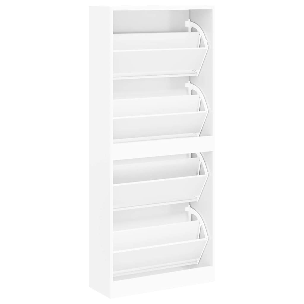 Armoire à chaussures Blanc 63x24x147 cm Bois d'ingénierie - XIOS