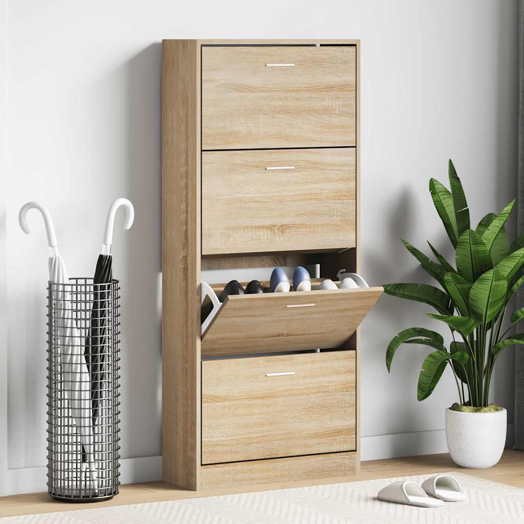 Armoire à chaussures Chêne sonoma 63x24x147cm Bois d'ingénierie - XIOS