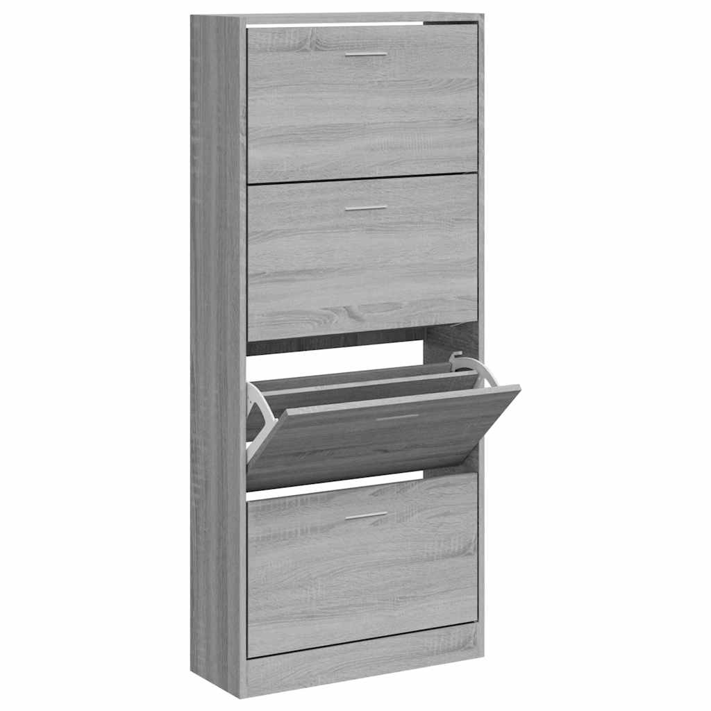 Armoire à chaussures Sonoma gris 63x24x147 cm Bois d'ingénierie - XIOS