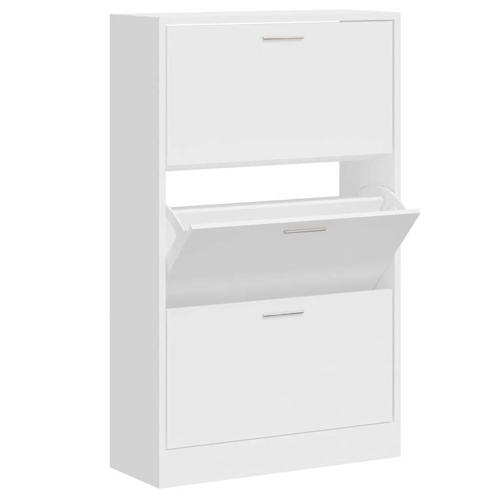 Armoire à chaussure Blanc brillant 63x24x103 cm Bois ingénierie - XIOS