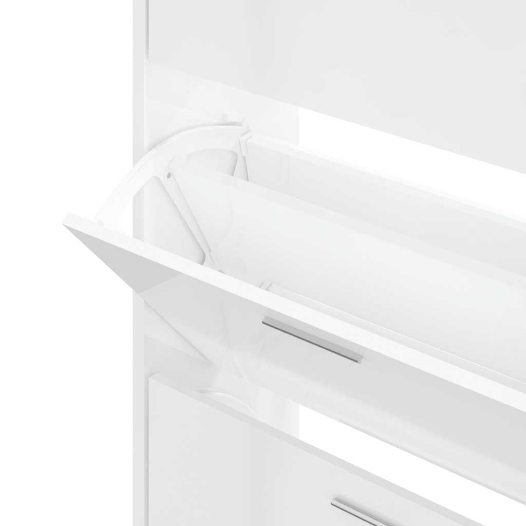 Armoire à chaussure Blanc brillant 63x24x103 cm Bois ingénierie - XIOS