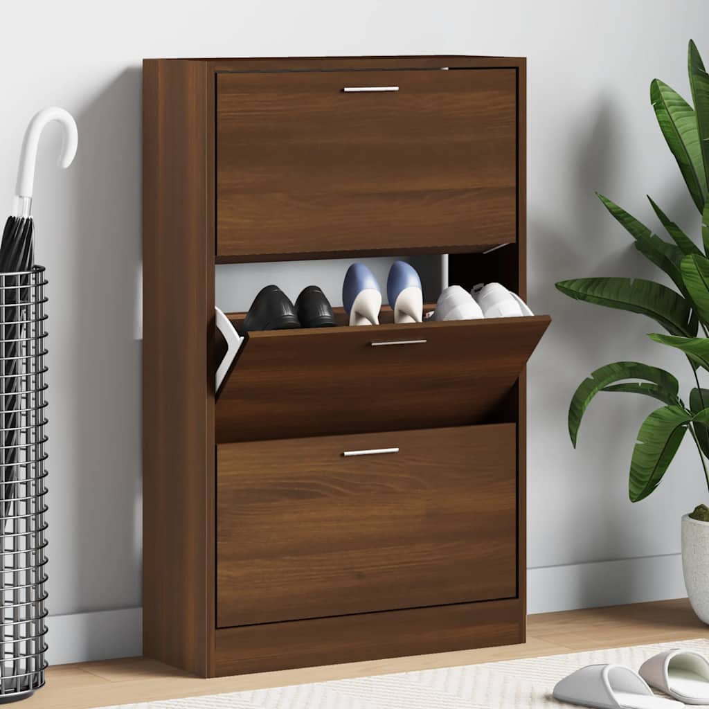 Armoire à chaussures Chêne marron 63x24x103cm Bois d'ingénierie - XIOS