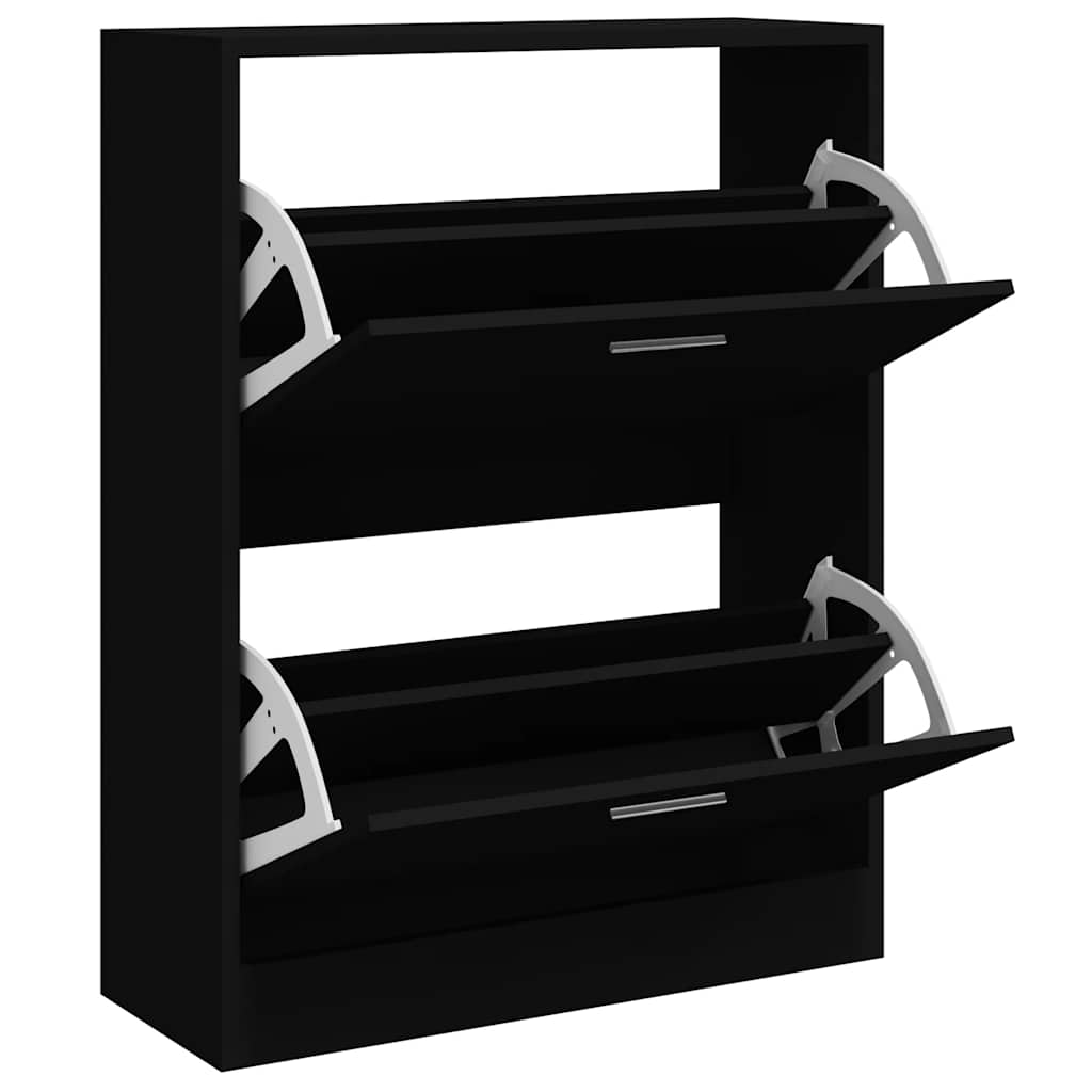 Armoire à chaussures Noir 63x24x81 cm Bois d'ingénierie - XIOS