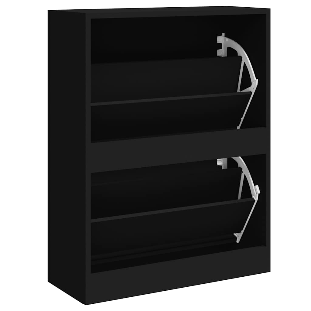 Armoire à chaussures Noir 63x24x81 cm Bois d'ingénierie - XIOS
