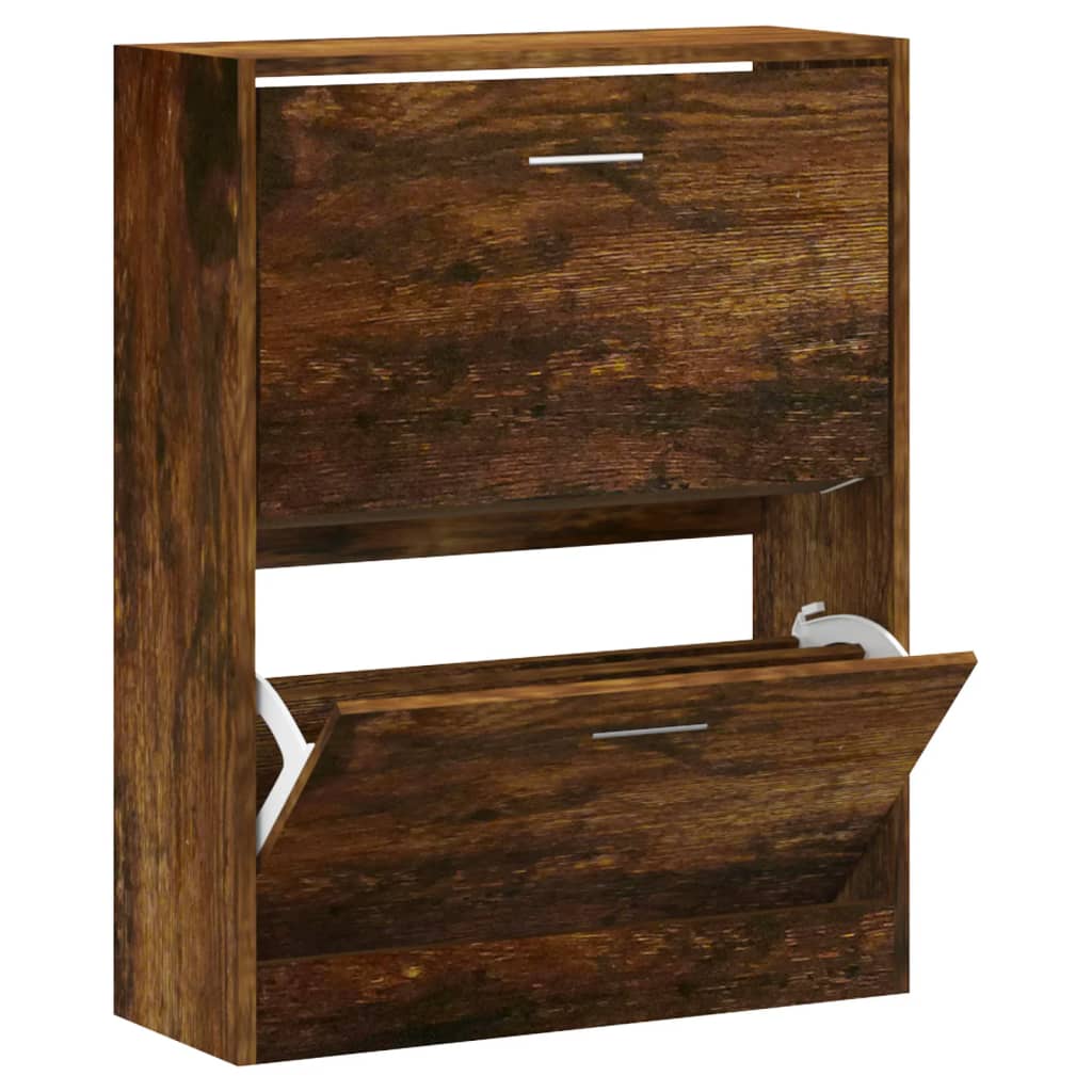 Armoire à chaussures Chêne fumé 63x24x81 cm Bois d'ingénierie - XIOS