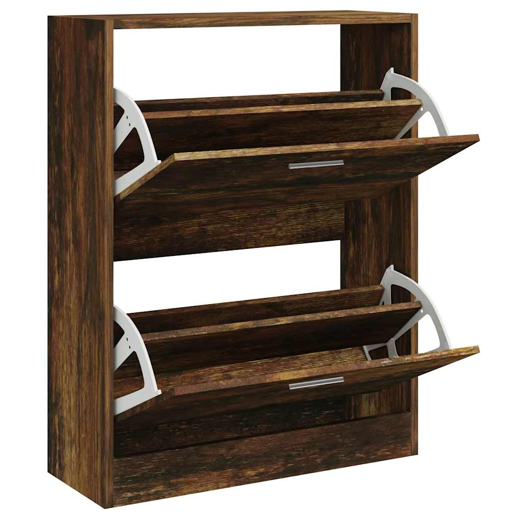 Armoire à chaussures Chêne fumé 63x24x81 cm Bois d'ingénierie - XIOS