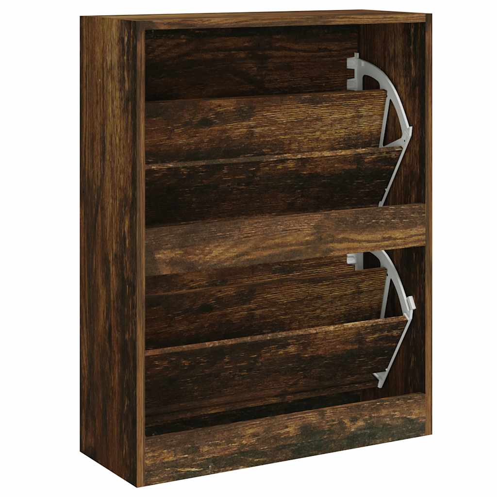 Armoire à chaussures Chêne fumé 63x24x81 cm Bois d'ingénierie - XIOS