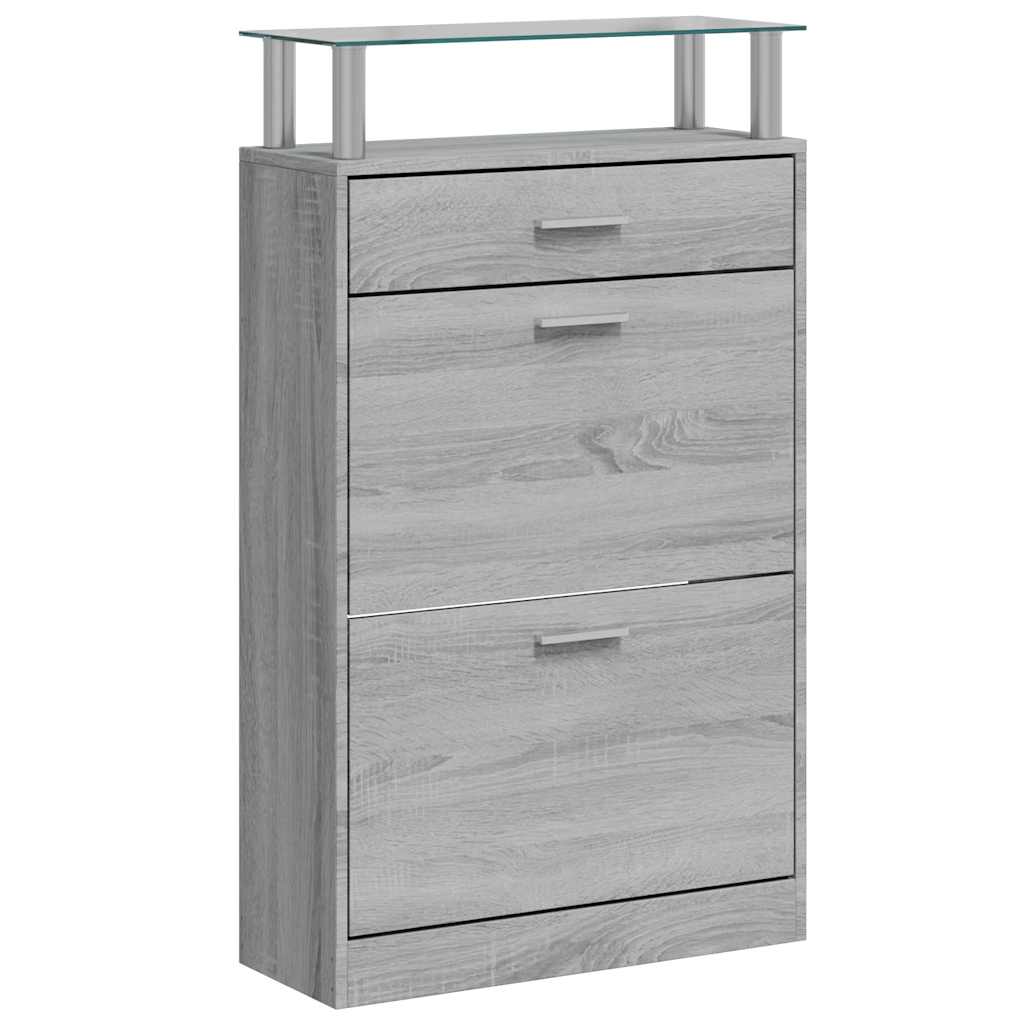 Armoire à chaussures Sonoma gris 63x24x104 cm Bois d'ingénierie