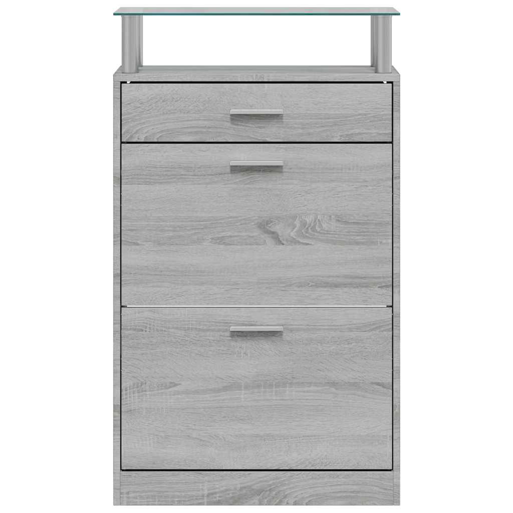 Armoire à chaussures Sonoma gris 63x24x104 cm Bois d'ingénierie