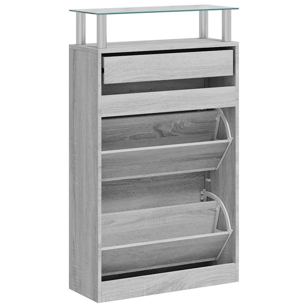 Armoire à chaussures Sonoma gris 63x24x104 cm Bois d'ingénierie