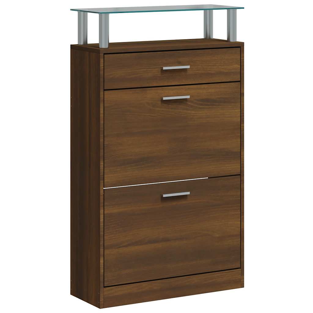 Armoire à chaussures Chêne marron 63x24x104cm Bois d'ingénierie