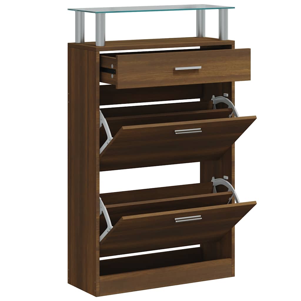 Armoire à chaussures Chêne marron 63x24x104cm Bois d'ingénierie