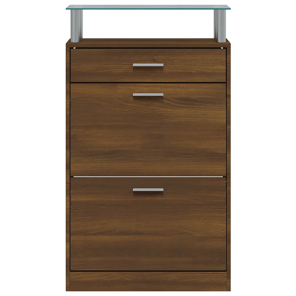 Armoire à chaussures Chêne marron 63x24x104cm Bois d'ingénierie
