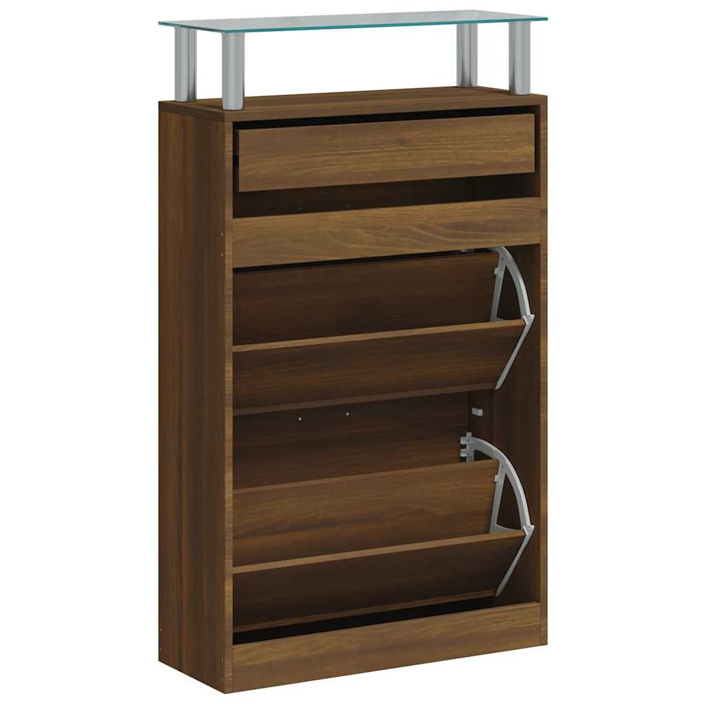 Armoire à chaussures Chêne marron 63x24x104cm Bois d'ingénierie