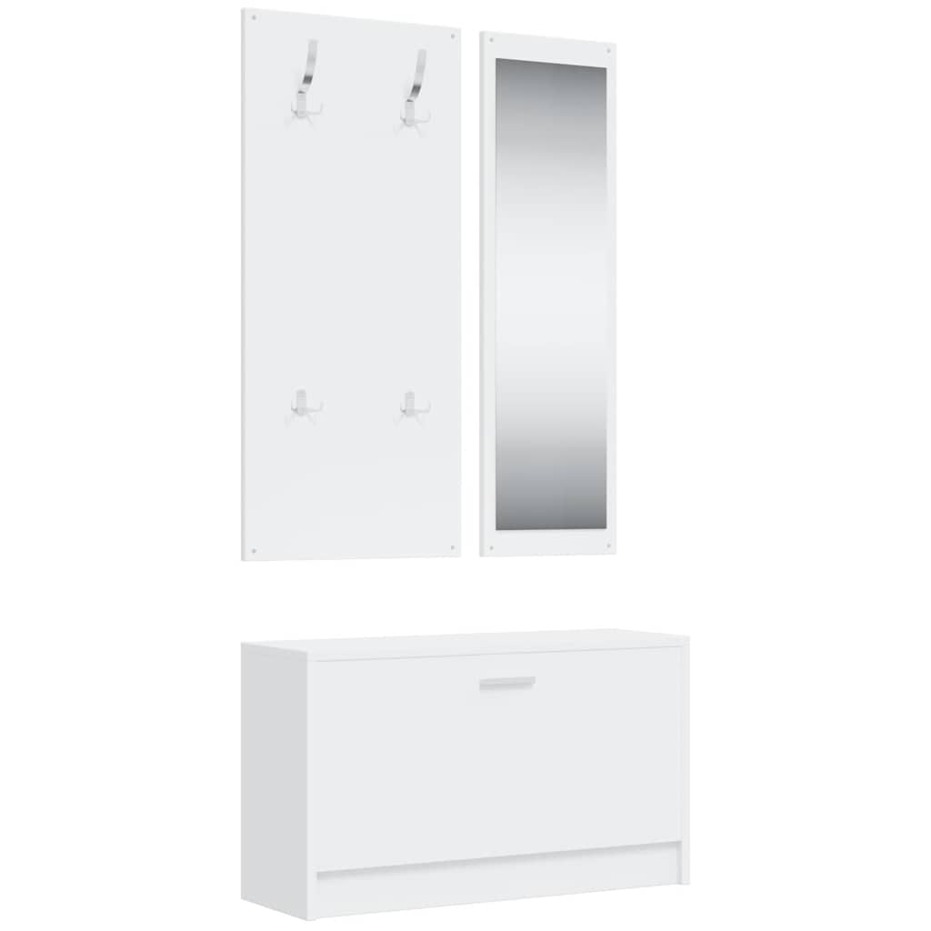 Ensemble d'armoires à chaussures 3-en-1 Blanc Bois d'ingénierie - XIOS